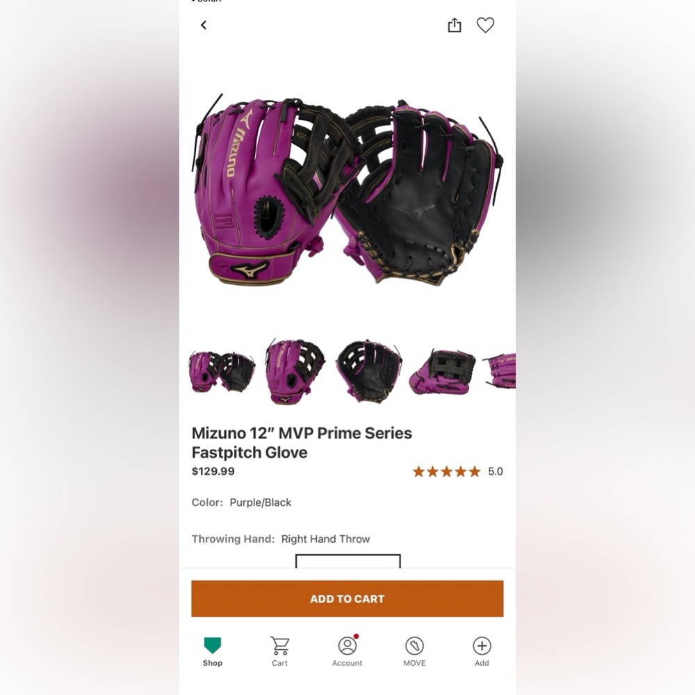 Mizuno MVP Prime Fastpitch Glove in Plum